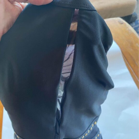 Women’s SIMON CHANG one piece bathing suit. Black with gold. Size US 8. NWOT - Picture 3 of 7